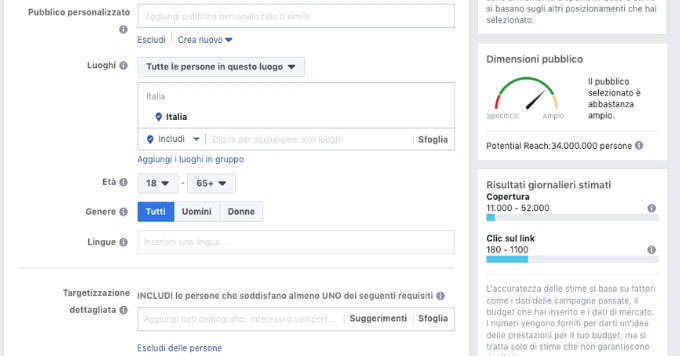 Ricerca pubblico con inserzioni di Facebook Ricerca pubblico con inserzioni di Facebook